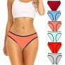 POKARLA Women's Hi-Cut Bikini Panties Soft Stretch Cotton Underwear Hipster Ladies Briefs 6-Pack(Regular & Plus Size)…