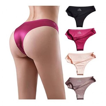 RUNCHENG 4 Pack No show underwear women Cheekie panties for women Seamless underwear for women
