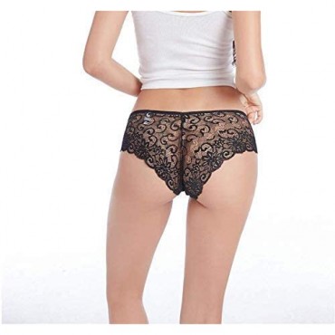 Sunm Boutique 6 Pack Womens Underwear Invisible Seamless Bikini Lace Underwear Half Back Coverage Panties