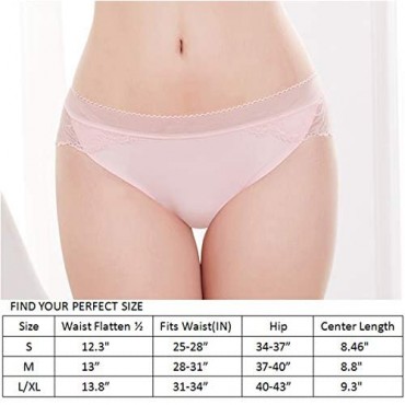 Underwear women Lace Hipster Seamless Invisible Bikini Panties Mid Rise Silky Comfort Sexy Ladies Briefs 5/6 Pack S-XXL