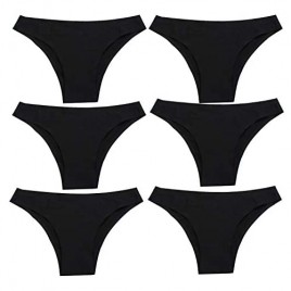 Vresqi 6 Pack of Women's Seamless Underwear Hipster Panties Bikini Briefs Soft Stretch Breathable Invisible Plus Size
