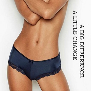 Women's Underwear Lace Bikini Panties Seamless Half Back Coverage Panty Pack