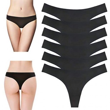 6 Pack Women's Cotton Thongs Breathable Bikini Panties Underwear
