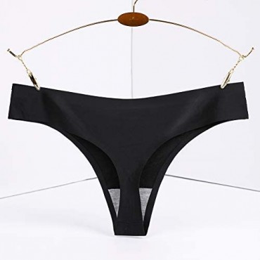 Closecret Lingerie Women 6 Pack Seamless Thongs Underwear Ice Silk Comfy G-string Panties