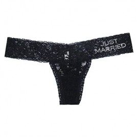 Darling Lace JUST MARRIED Thong by Classy Bride - Gifts for the Bride to Be Newlywed Gift Idea