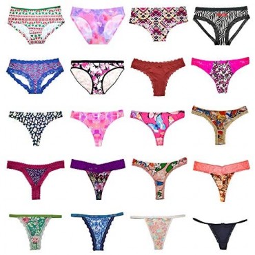 DIRCHO Women Underwear Variety of Panties Pack Lacy Thongs G-strings Cotton Briefs Hipsters Bikinis Undies