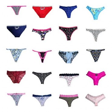DIRCHO Women Underwear Variety of Panties Pack Lacy Thongs G-strings Cotton Briefs Hipsters Bikinis Undies