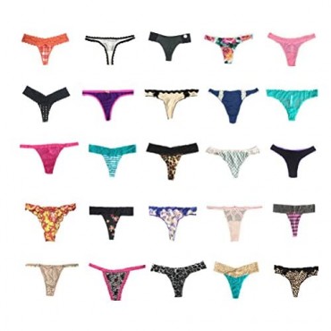 EMBEK Underwear for Women 12 Pack Variety of G-String T-Back Thong Panties Tanga