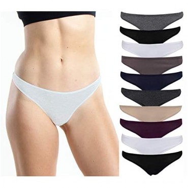 Emprella Underwear Women 10 Thong Pack - No Show Panties Seamless Sexy Breathable