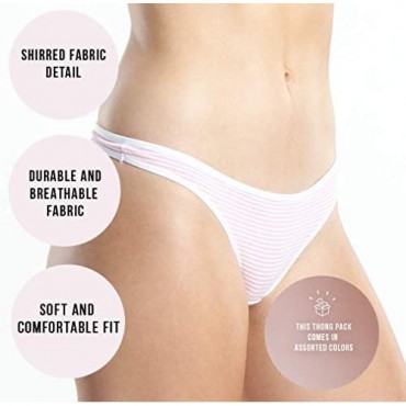 Emprella Underwear Women 10 Thong Pack - No Show Panties Seamless Sexy Breathable