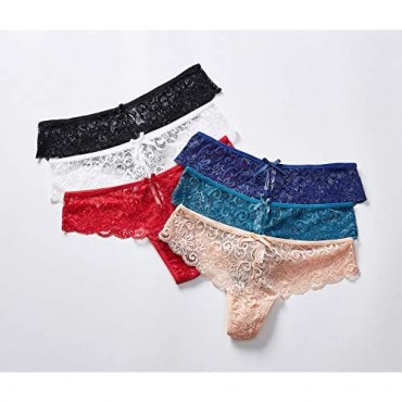 Justgoo Womens Sexy G-String Lace Thongs Panties Underwear Low Rise T-Back Underpants