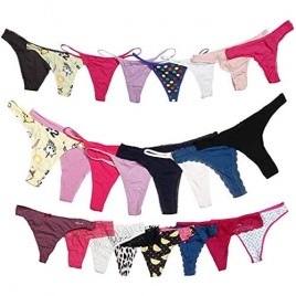 Livingtex 24 Pack Variety of Womens Underwear Pack T-Back Thong Bikini Hipster Briefs Cotton Lace Panties