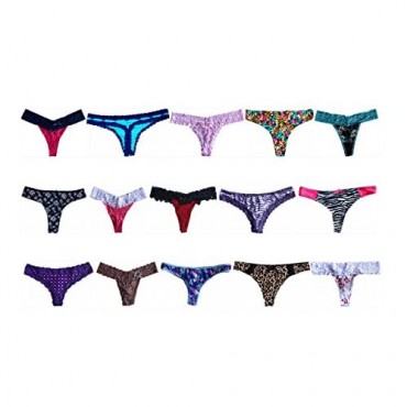 Morvia Variety of Thongs for Women Pack Sexy Cute Assorted Colors Prints Underwear Panties
