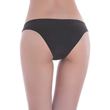 Nightaste Women Seamless No Show Tanga Panties Pack of 6pcs Half Back Coverage Cheeky Bikini Thong Underwear