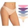 Niidor Thongs Panties  5 Pack Low Waist No Show Breathable Thongs Seamless Underwear for Women