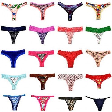 O’Kalyn Varity of Women Underwear Panties Pack Thong G-string T-back Lacy Tanga Assortment