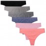 Shark Gray Women`s Seamless Stretch Thong Panties Soft No Show Underwear(6 Pack)