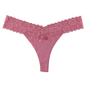 UWOCEKA Cotton Thongs for Women Variety of Thong Lace Trim 10 Pack of Undies Panties Tanga