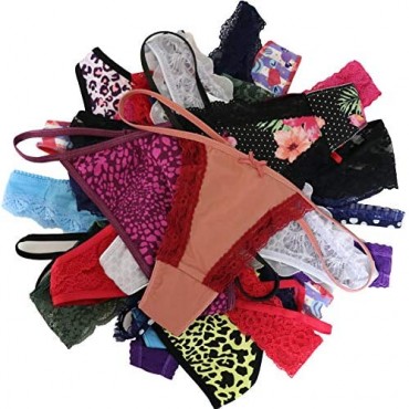 WDX Womens Thongs Underwear Pack Various of Breathable Panties G String Tangas Cheeky (10 Pack)