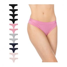 White Ivy Women’s Breathable Cotton Thong Panties - 12 Multi Pack Pinch Free