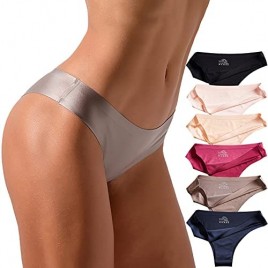 Womens Seamless Underwear Bikini Panties 6 Pack No Show Briefs Sexy Tangas Cheeky Pantys Frozen Lace Silk Hipsters