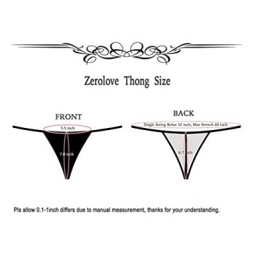 Zerolove 4 Pack Plus Size G-String Women's Cotton Thong Sexy Tie-Side T Back Panty